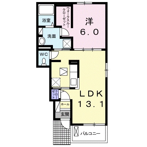 ルーナ 103号室 間取り