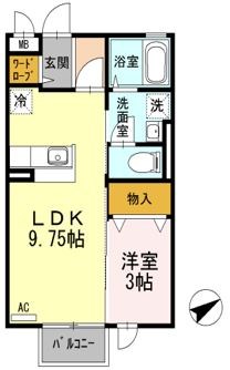 スリーエイト扇 202号室 間取り