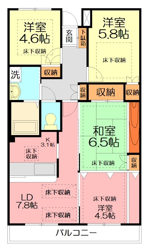 グランベルク 303号室 間取り
