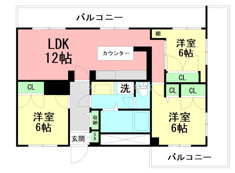 グレイスイセハラ 503号室 間取り