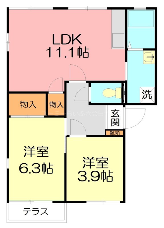 リヴェールシモネB 101号室 間取り
