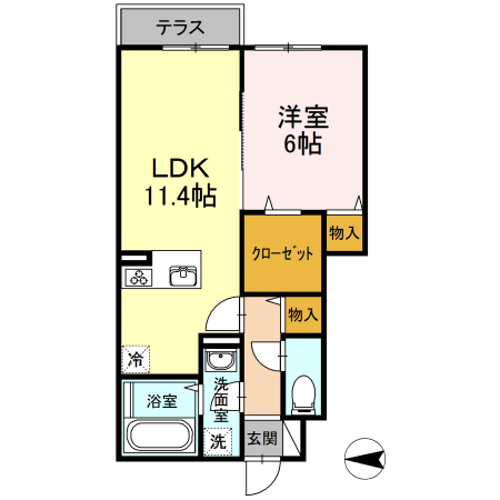 S-Flat A棟 102号室 間取り