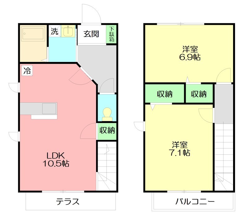 Rever Atsugi C 101号室 間取り