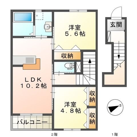 ラークヒル 202号室 間取り
