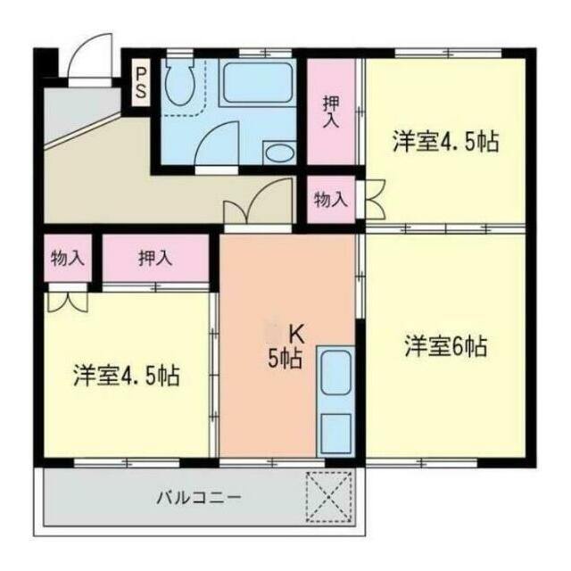 厚木サンコーポ 301号室 間取り