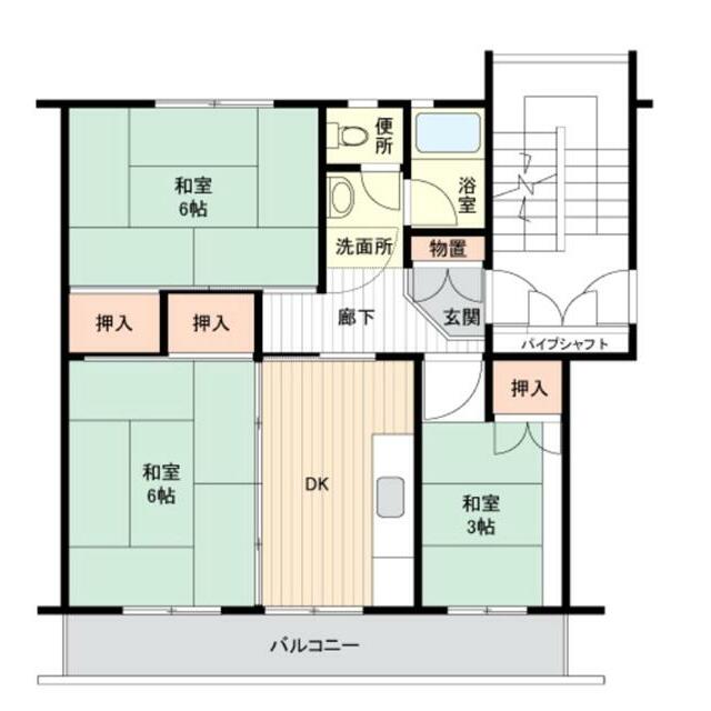 東高森団地２０号棟 501号室 間取り