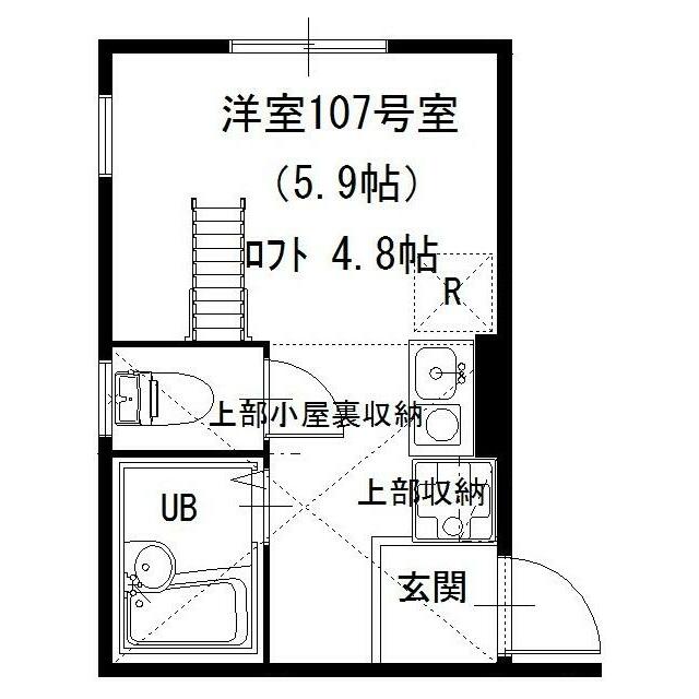 プライムテラス東海大学前Ⅱ 107号室 間取り