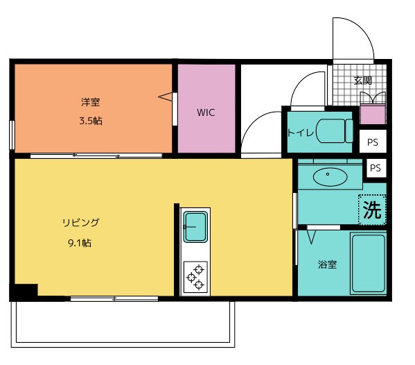 SING WITH ME 102号室 間取り