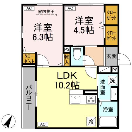 フラクタス湘南茅ヶ崎 203号室 間取り