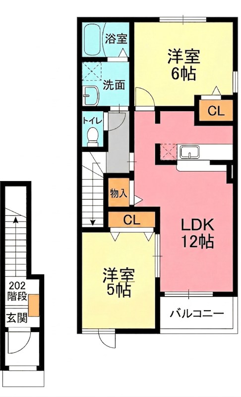 クラーレエイエス２ 202号室 間取り