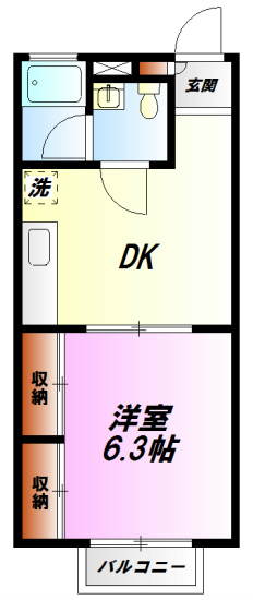 コーポ西湘Ⅱ 203号室 間取り