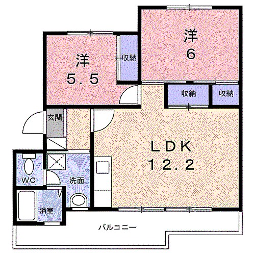 リバーサイド 102号室 間取り