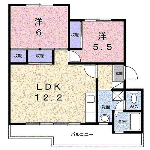 リバーサイド 201号室 間取り