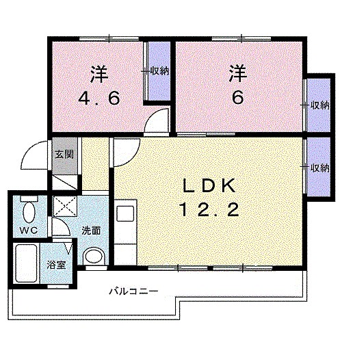 リバーサイド 205号室 間取り