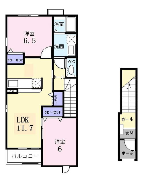 パーシモンⅡ 201号室 間取り