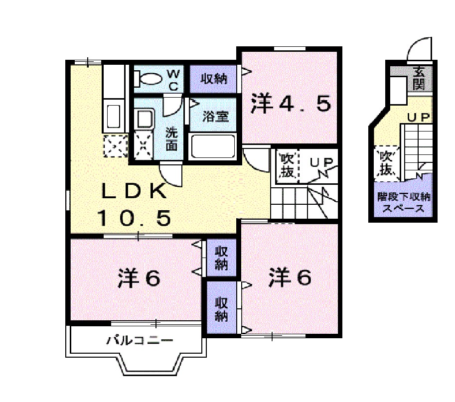 ラ・シェーヌ 203号室 間取り