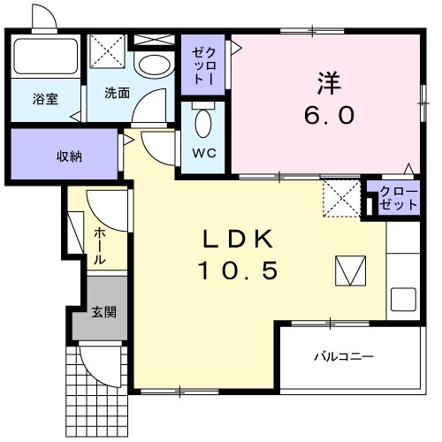 ＲｉｖｅｒＳｉｄｅＫａｎｏ 103号室 間取り