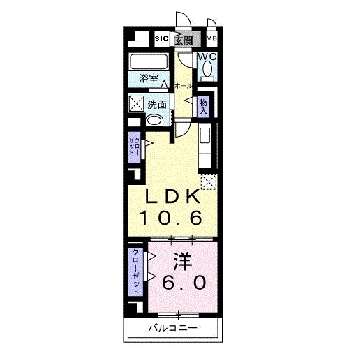 ディアコート本厚木 302号室 間取り