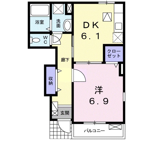 パラシオ 102号室 間取り