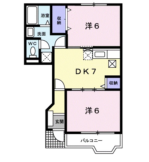 マロンハイム 103号室 間取り