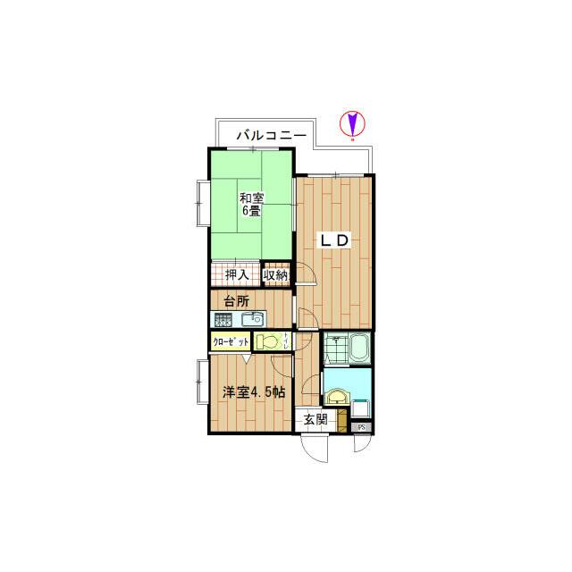 アンビエンテ湯河原 4F号室 間取り