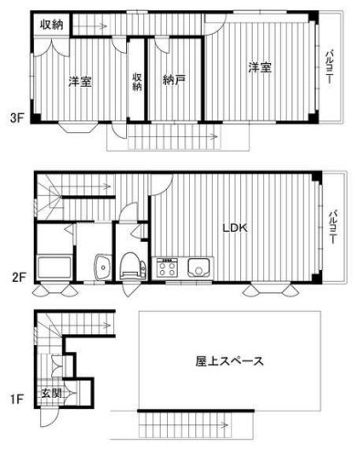 本田ビル 1-3F号室 間取り