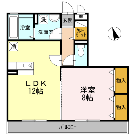 Ｋ・ｆｉｎｅｓ　Ａ棟 201号室 間取り