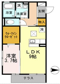 フェリシテ 102号室 間取り