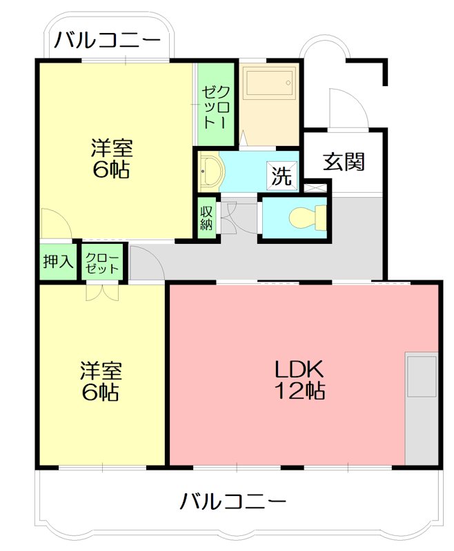 クレスト・マンション 303号室 間取り