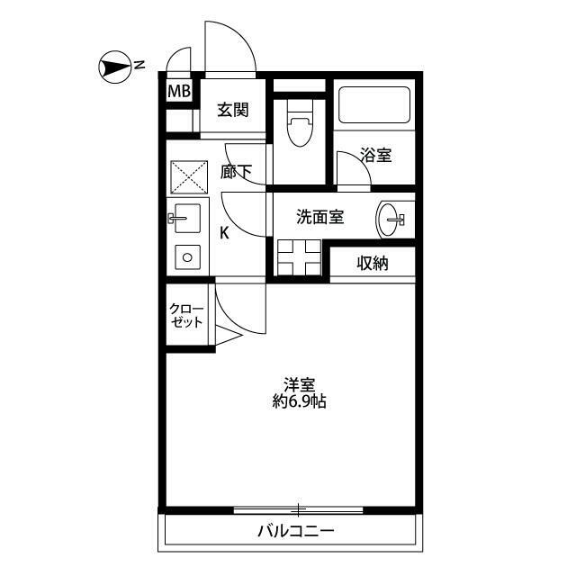 アムール　ＫＵＲＩＴＡ 203号室 間取り