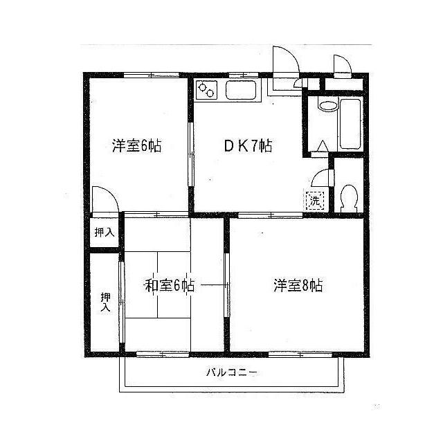 ユニティー西山 305号室 間取り