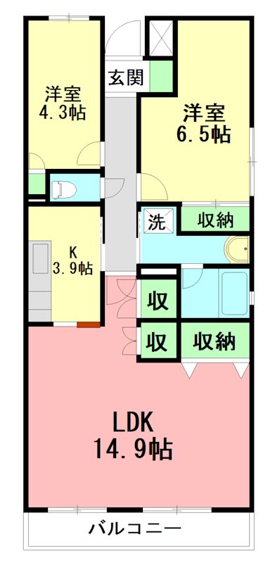 グランフォーレ 303号室 間取り