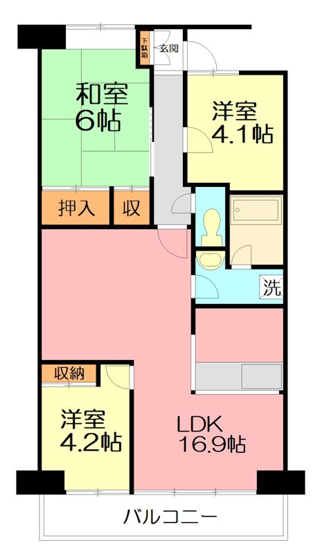 CITY21 607号室 間取り