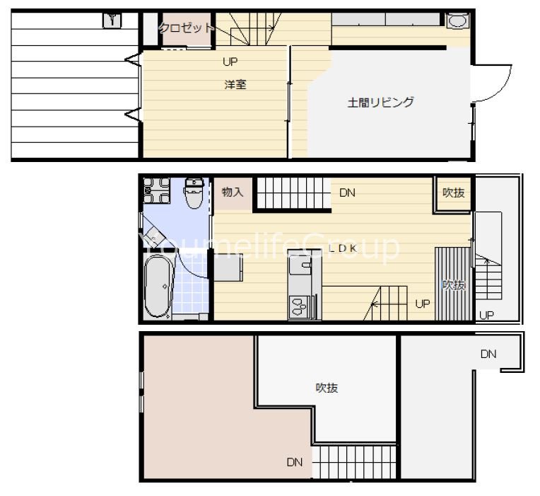 ｔｈｅ　ｓ　ｌｏｗ　ｔｉｍｅ　ｈｏｕｓｅ． N号室 間取り