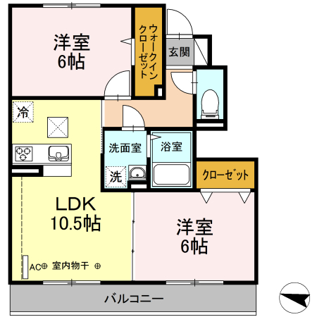 セレスティンワール　A棟 102号室 間取り
