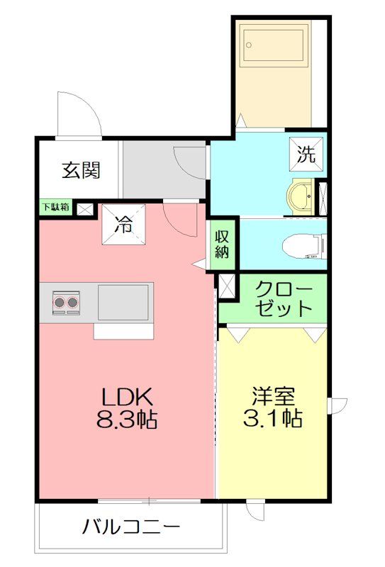 Life松風町 101号室 間取り