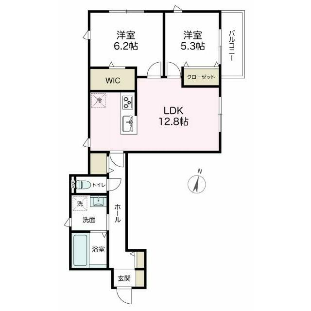 アズコンフォート 201号室 間取り