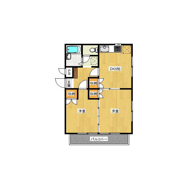 インペリアル湘南 2F号室 間取り