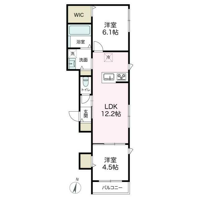 アズコンフォート 202号室 間取り