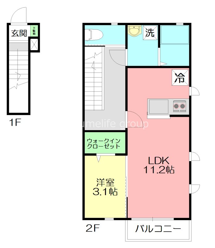 アルカディア 206号室 間取り