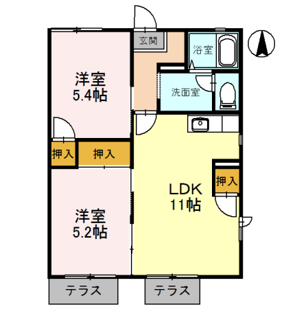 サンモール清水Ｃ 101号室 間取り