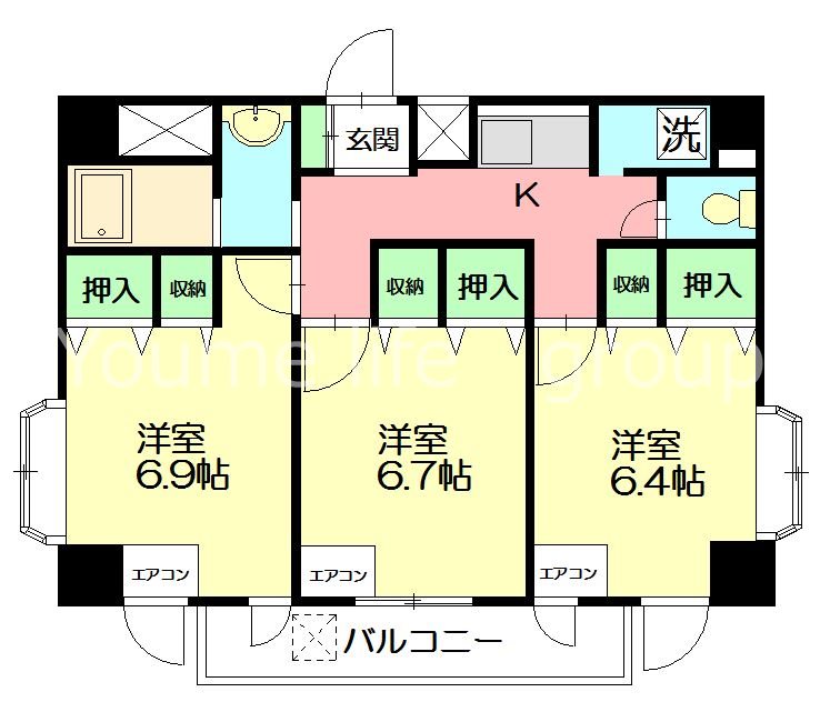 ウィンベルソロ平塚第６ 401号室 間取り