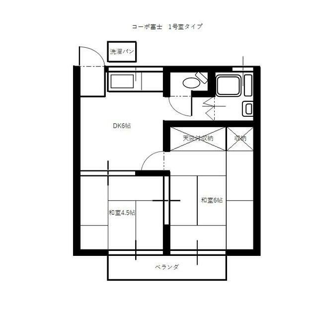 コーポ富士 201号室 間取り
