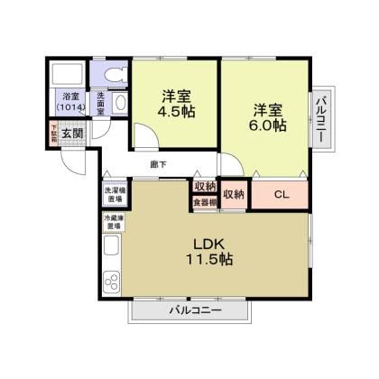 エステートピア荒井 101号室 間取り