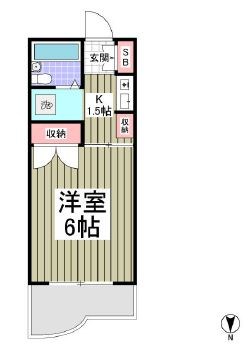 パールハイツ東八幡 405号室 間取り