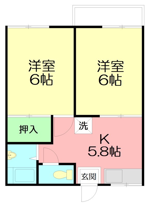 ファミーユ松田 202号室 間取り