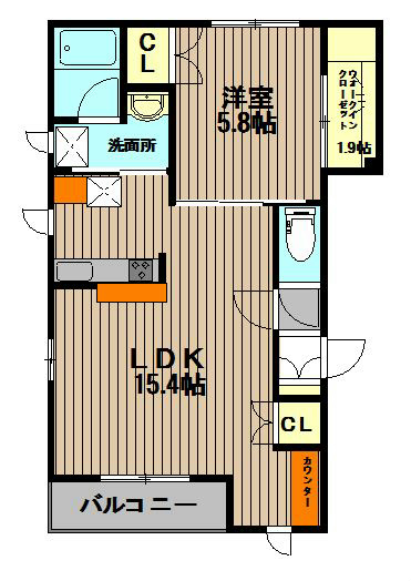 フローラ紀秀 202号室 間取り