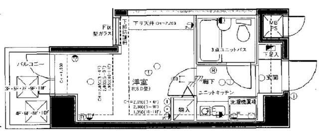 ライオンズプラザ平塚宝町 801号室 間取り