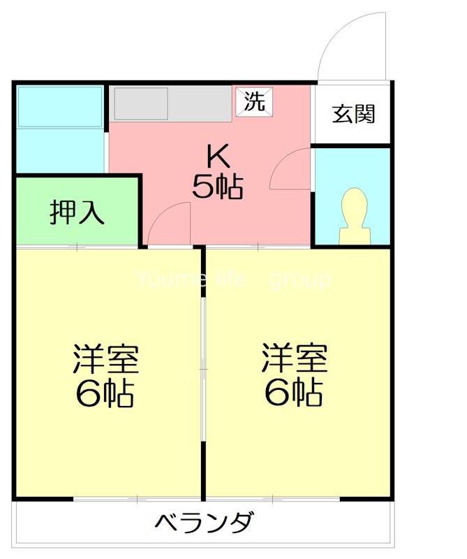 清水ハイツ 202号室 間取り
