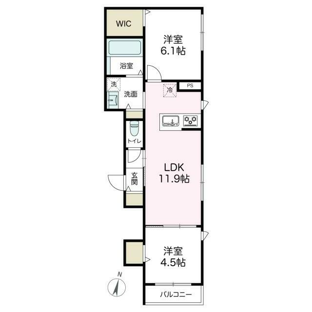 アズコンフォート 102号室 間取り